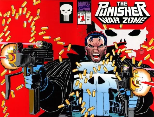 PUNISHER WAR ZONE #1 VF/NM, Die-cut cover, Marvel Comics 1992 Stock Image