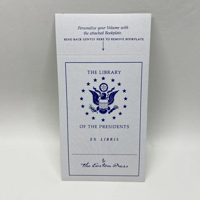 Easton Press Ex Libris Bookplate Library of The Presidents 4.75" x 3.25" New