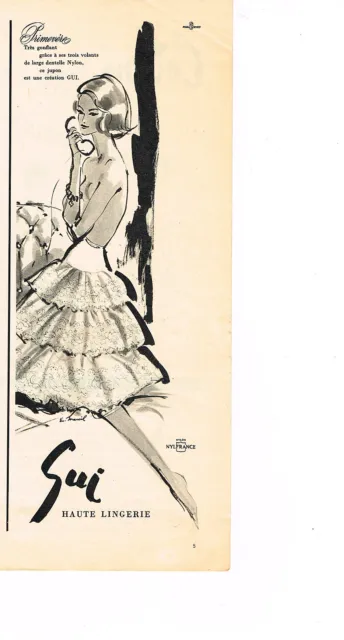 PUBLICITE ADVERTISING 014   1959   GUI   lingerie nuisette