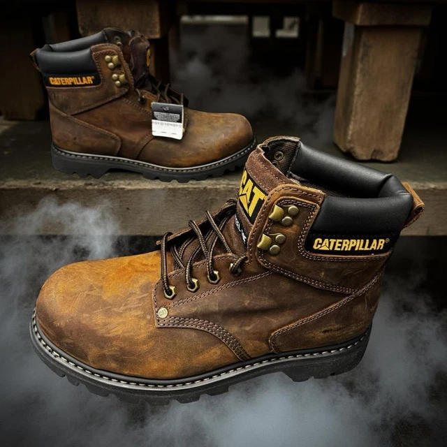 CATERPILLAR P89588 STEEL Toe Work Boots Men's 10 Brown Leather Rugged ...