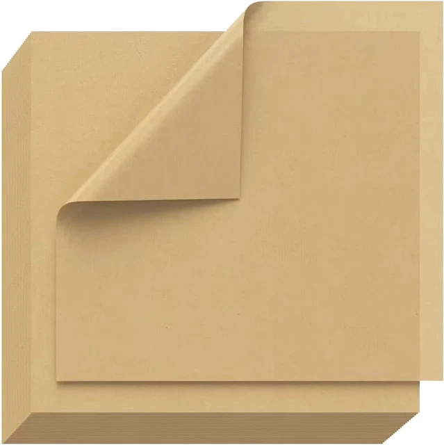 90 Pcs 12" X 12" Grease Proof Kraft Wax Paper Sheets for Basket Liners, Food, Sa