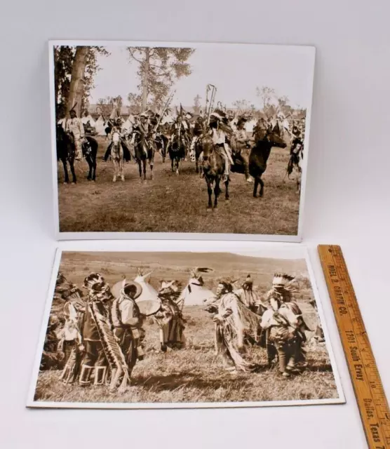 NATIVE AMER INDIAN BRAVES ENLARGED PHOTOGRAPH / PRINTS of ORIG ANTIQ SEPIA TONE