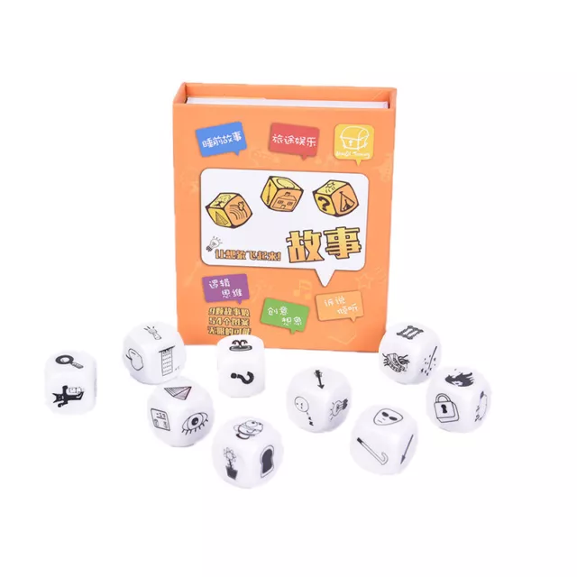 9pcs Story Dice Puzzle Board Game Telling Story Children Funny English GaTSJ-FE