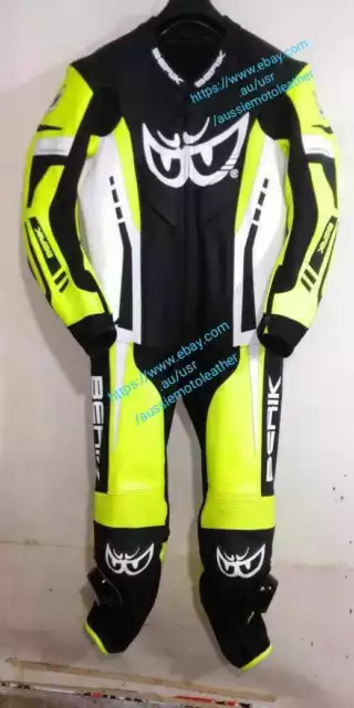 Yellow Suit Cowhide Leather Motorbike Suit Motorcycle Leder Racing Ce Padding