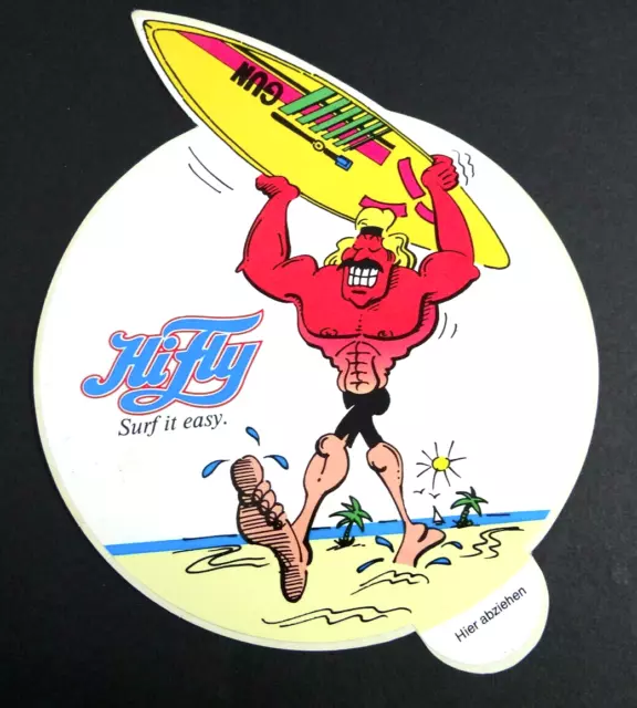 Werbe-Aufkleber HiFly GUN Windsurfbrett Surfboard Windsurfing 80er Jahre Kult