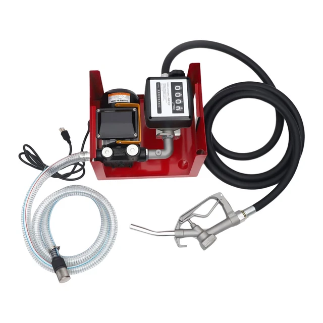 Electric Fuel Transfer Pump Self-Priming Oil Diesel Pump W/ Hoses & Nozzle 110V]
