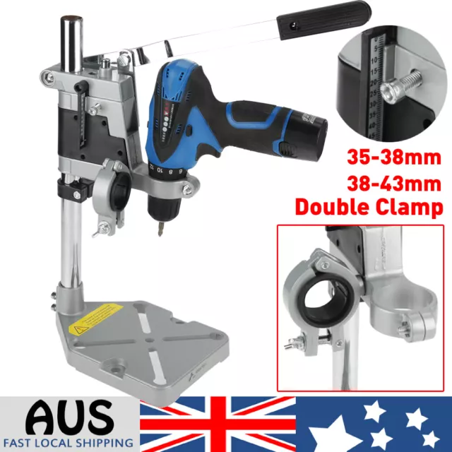 2 Clamp Electric Drill Press Stand Work Station Drill Guide Universal Bench New