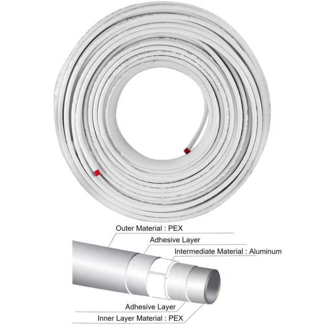 Underfloor Heating PEX AL PEX Pipe 16mm x 2mm 200m Coil Water Pex Barrier Pipe