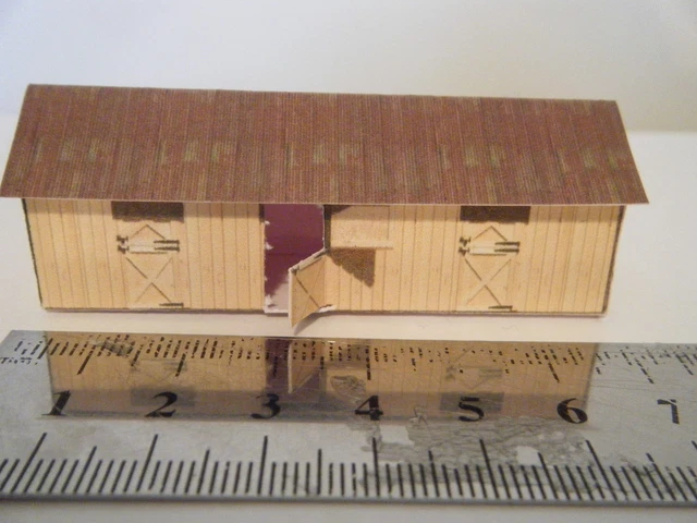BASIC CARD BUILT Model Railway Buildings N Gauge Horse Stable Block £2. ...