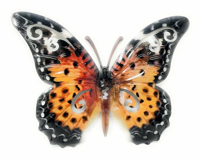 Schmetterling Tiger Wandschmuck aus Metall 44cm metallicfarben Wanddeko Terrasse