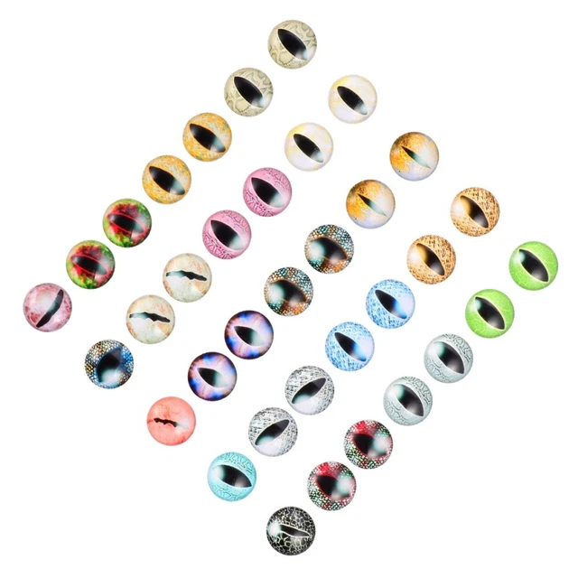 100 Pcs Half Round Mosaic Tiles Eye Glass Patch Charm Stoppers Bracelets Flat