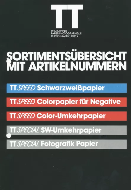 Tetenal Prospekt década 1980 TT papel fotográfico papel fotográfico laboratorio fotográfico