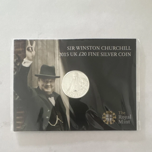 ROYAL MINT 2015 Sir Winston Churchill £20 .999 Fine Silver Coin BU