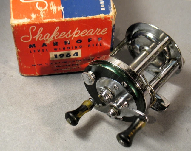 Moulinet de pêche vintage Shakespeare Marhoff modèle GE 1964 niveau