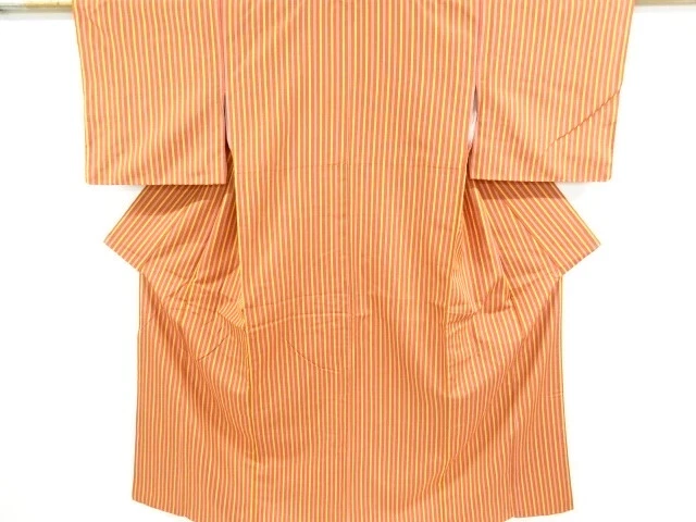 6825512: Japanese Kimono / Vintage Kimono / Tsumugi / Woven Stripe
