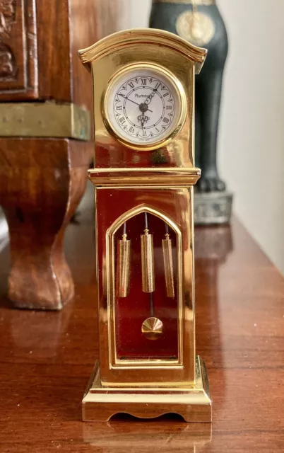 Rumours Miniature Grandfather Clock Morbier Brass Collectible