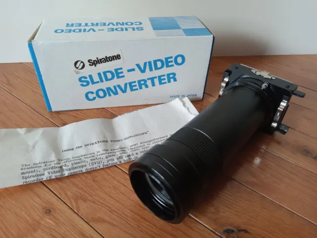 "Convertidor de video diapositivas Spiratone"" Dupliscopio vintage en caja con instrucciones