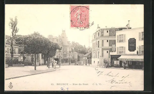 CPA Brunoy, Rue du Pont, 1950s Street View