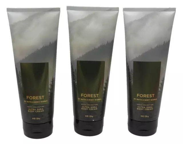 3pc Bath & Body Works Forest Body Cream Hand Cream Ultra Shea