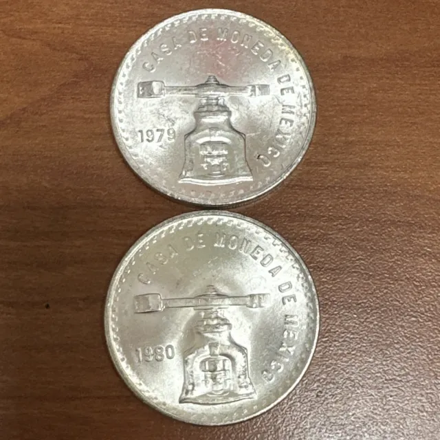 Mexico 1979 & 1980 Onza Libertad One Ounce Silver Coin - One Coin