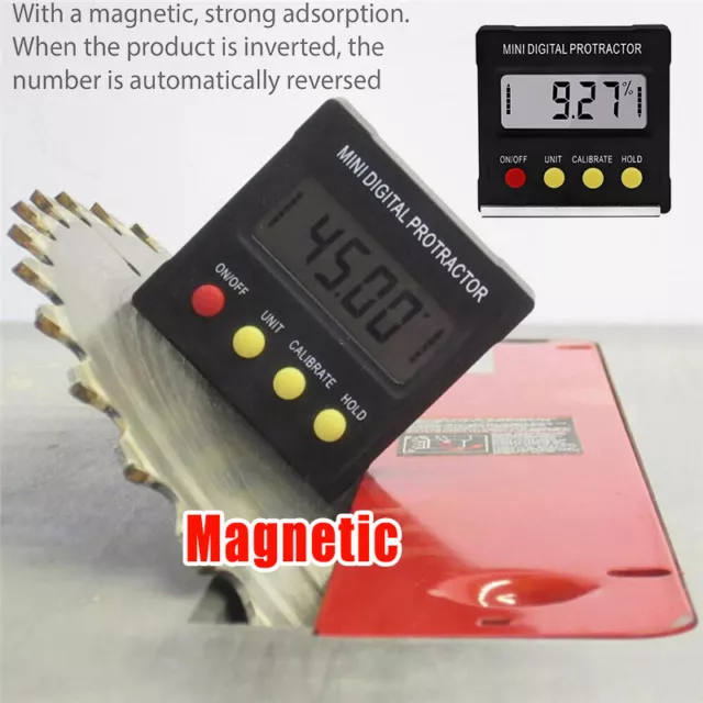 Magnetic LCD Digital 360°Level Angle Finder Protractor Inclinometer Bevel Gauges