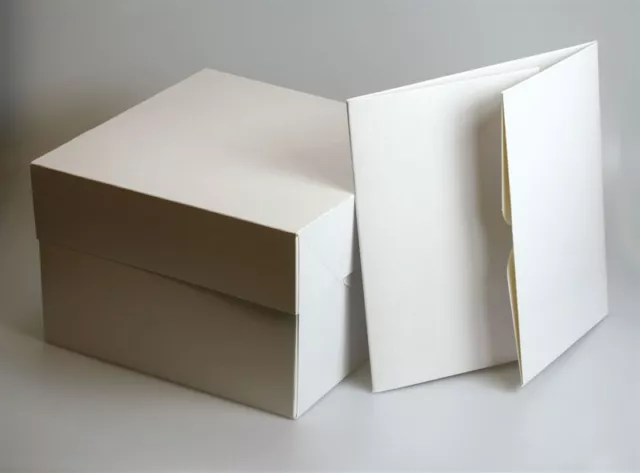 White Folding Cake box WITH lids ALL SIZES 8" to 18" wedding party cupcake boxes