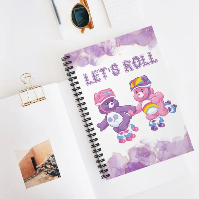 Care Bears Roller Skating, Spiral Notebook, Diary, Journal Planner Gift Idea