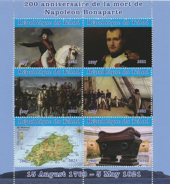 Chad 2021 CTO Historical Figures Stamps Napoleon Bonaparte People 6v M/S