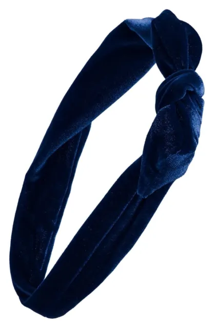 Cara 165821 Women's Velveteen Turban Velvet Deep Blue Secure Head Wrap