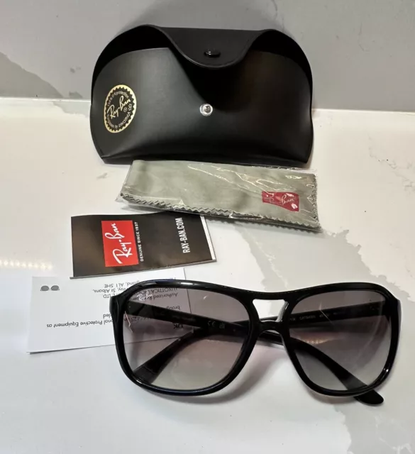 Ray Ban Sunglasses black crystal grey RB4128 601/32 60 gradient Cats 4000 NEW!