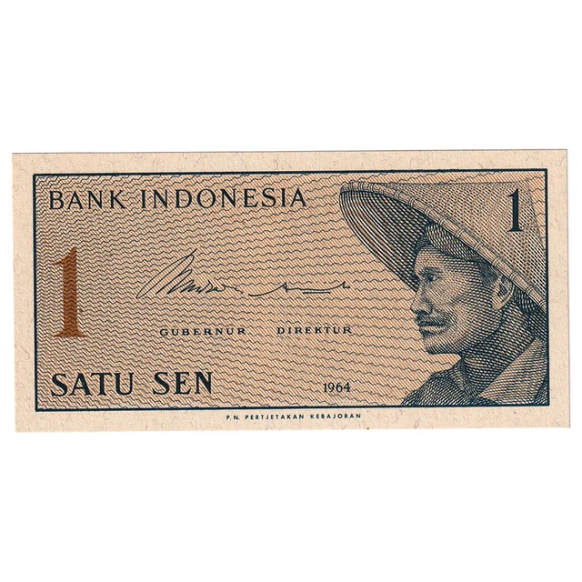 [#333316] Banknote, Indonesia, 1 Sen, 1964, KM:90a, UNC(65-70)