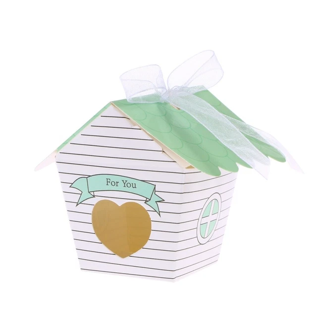10 Pcs Style Européen Boîtes De Bonbons De Mariage Miniature Maison Doux Chocola