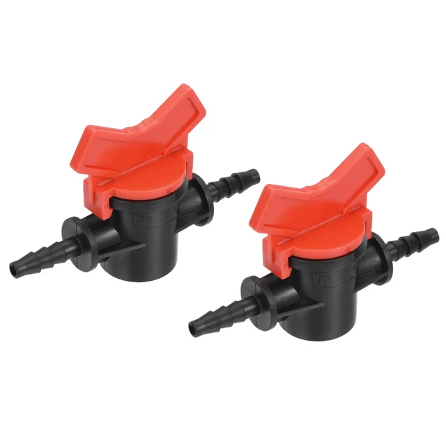 Sourcing Map Valvola A Sfera 1/4" Con Attacco Barb, Interruttore Per Tubo Da Irrigazione, Plastica, Confezione Da 4