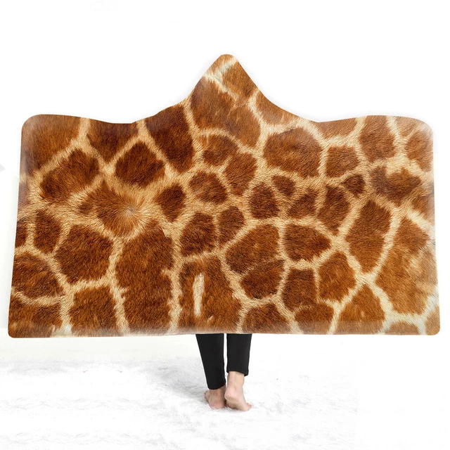 Coperta con cappuccio pelle animale serpente tigre giraffa stampa zebra pile con cappuccio viaggio