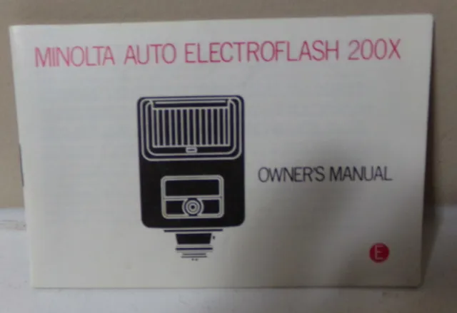 1977 Minolta Auto Electroflash 200X Owners Manual