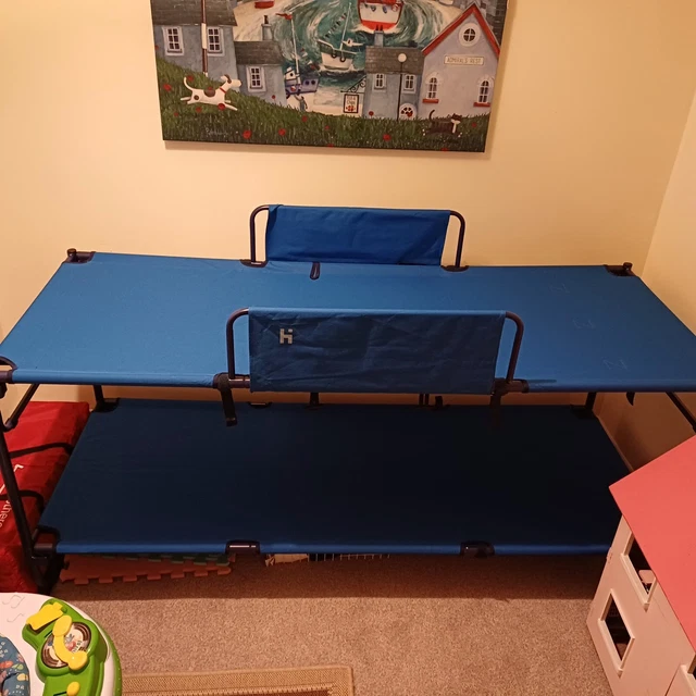 HIGEAR DUO PORTABLE Camping Bunk Bed with Steel Frame, Camping