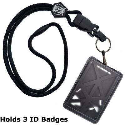 Specialist ID 3 Card Heavy Duty Plastic Badge Holder with Lanyard - Top Load