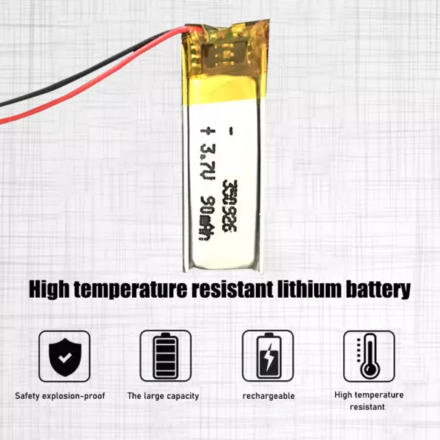 90mAh 3.7V Lithium Polymer Li-Po li ion Rechargeable Battery 350926 MP4 MP5 GPS