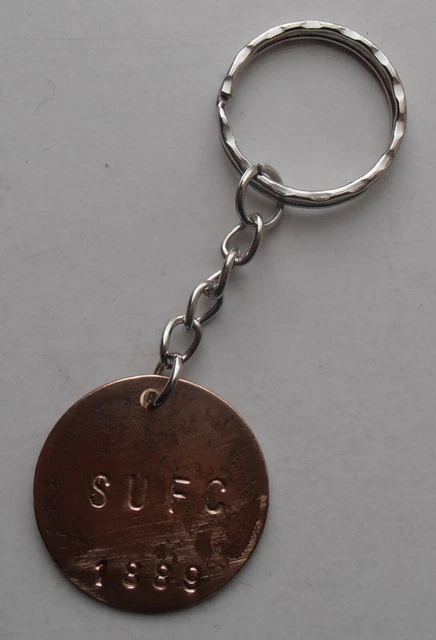 Sheffield Utd Fc Schlüsselring 1889 Penny Gestempelt Mit Sufc. Jahr Club Gegründet