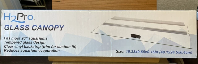 H2Pro 20" Glass Canopy 10 Gallon Aquarium Fish Tank (19.33 x 9.65 x 0.16in) NEW