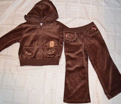 Gymboree PRIMROSE Brown Puppy Zip Hooded Jacket & Pants Set Outfit NWT 3 4 5