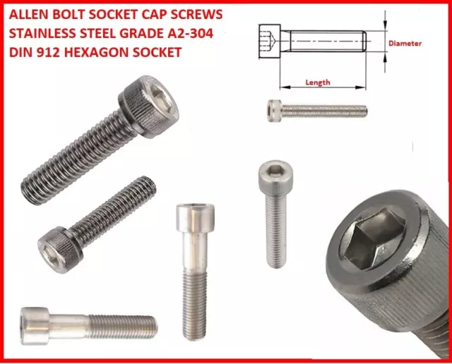 Edelstahl Steckschlüssel Kappen Inbussteckdose Kapselschrauben M3 M4 M5 M6 Din 912