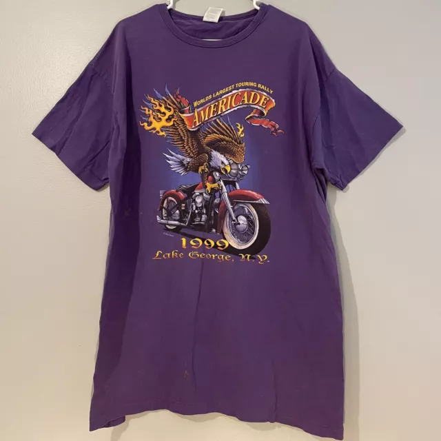 Vintage 1999 Lake George Ny Americade Motorcycle Rally T Shirt Adult Size Xl 1499 Picclick 