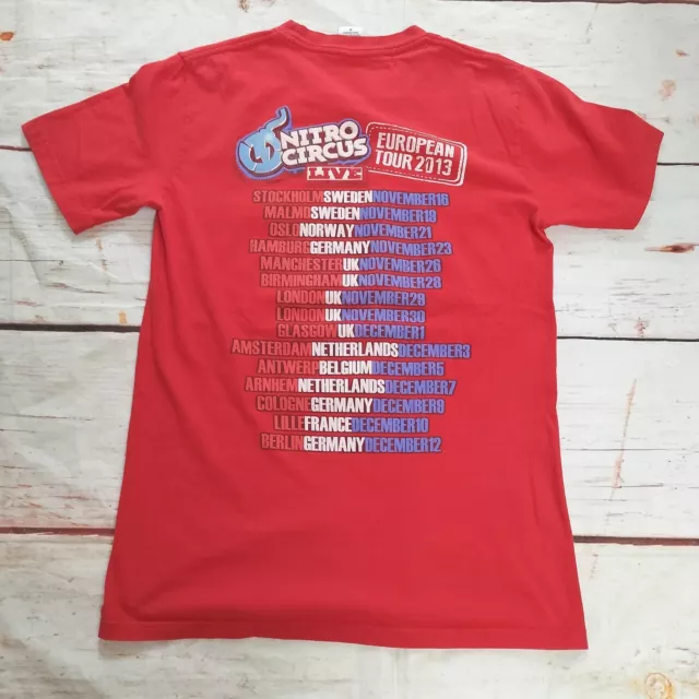 Nitro Circus Live 2013 European Tour T-Shirt  | Size: Small | Red  T-shirt 3