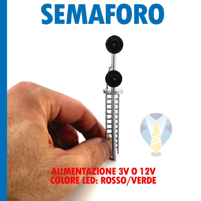 Segnale Luminoso FS A Due Vele Per Modellismo Ferroviario, Con Micro LED Rosso, Giallo, Verde, Scale N, H0, 0 – Interamente Artigianale