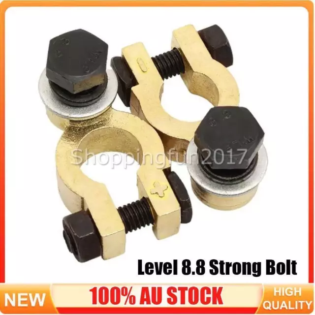 Pair whole Brass body Battery Terminal Clamp Connector Clip Positive Negative X