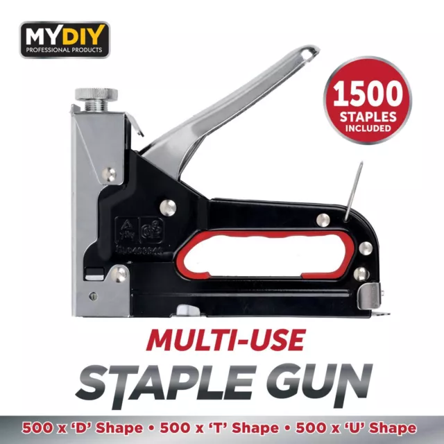 Powerful Heavy-Duty Staple Gun with 1500 Staples Trigger Staple Tacker for Heavy