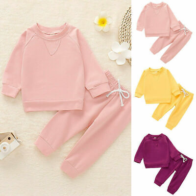 Toddler Kids Baby Girls Tracksuit 2PCS Sweatshirt Tops+Pants Set Clothes Outfits