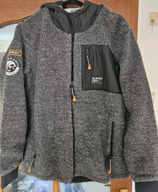 Superdry Mens Mountain Hooded Sherpa Zip Hoodie New With Tags Size XXL