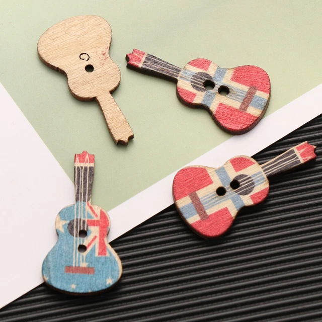 20 Sagome In Legno A Forma Di Chitarra - Kit Fai Da Te Con Corde Di Canapa Per Decorazioni - 4